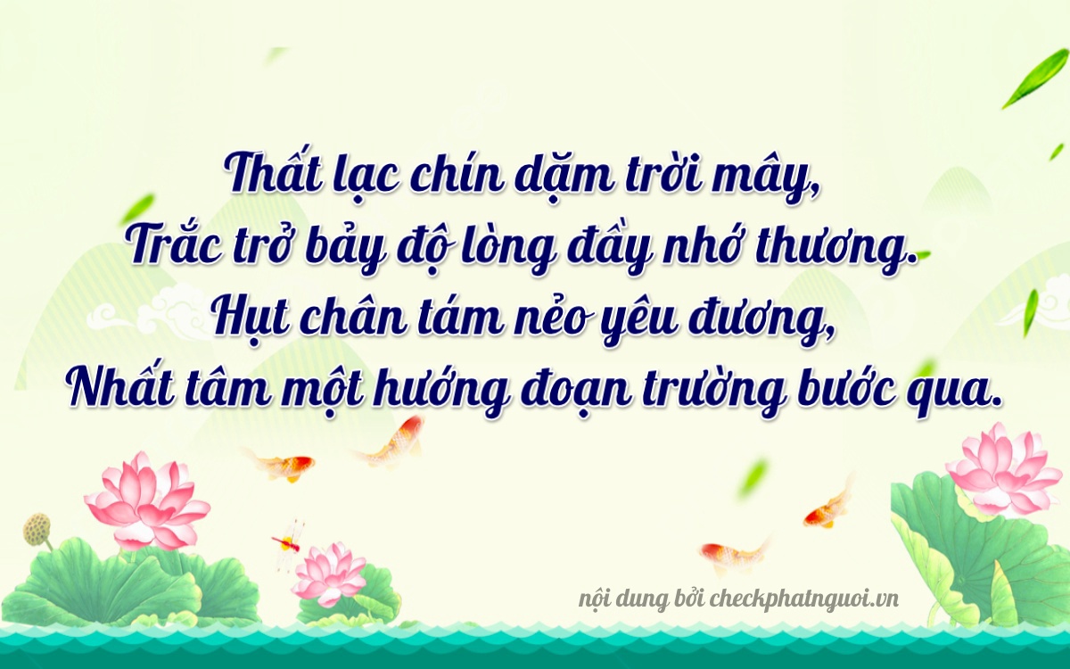 Bài thơ ý nghĩa cho <b>biển số 26C-07681</b> tại website checkphatnguoi.vn