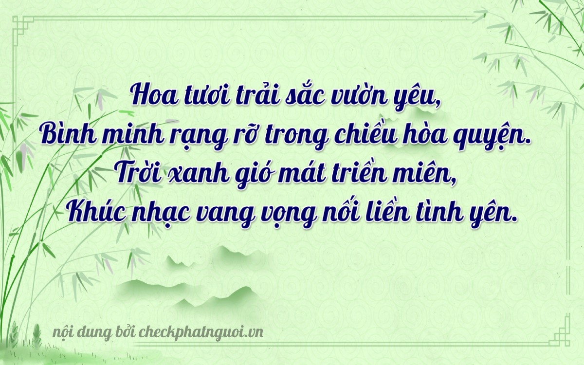 Bài thơ ý nghĩa cho <b>biển số 26D-01104</b> tại website checkphatnguoi.vn