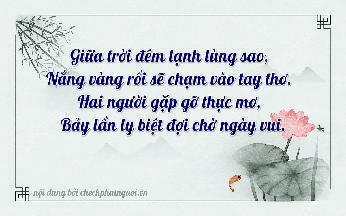 Bài thơ ý nghĩa cho <b>biển số 26E-00187</b> tại website checkphatnguoi.vn