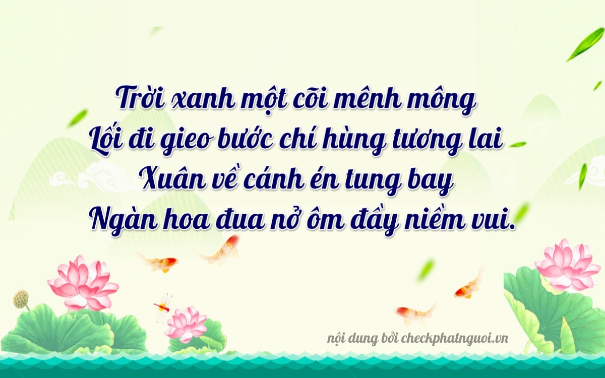 Bài thơ ý nghĩa cho <b>biển số 27AA-00130</b> tại website checkphatnguoi.vn