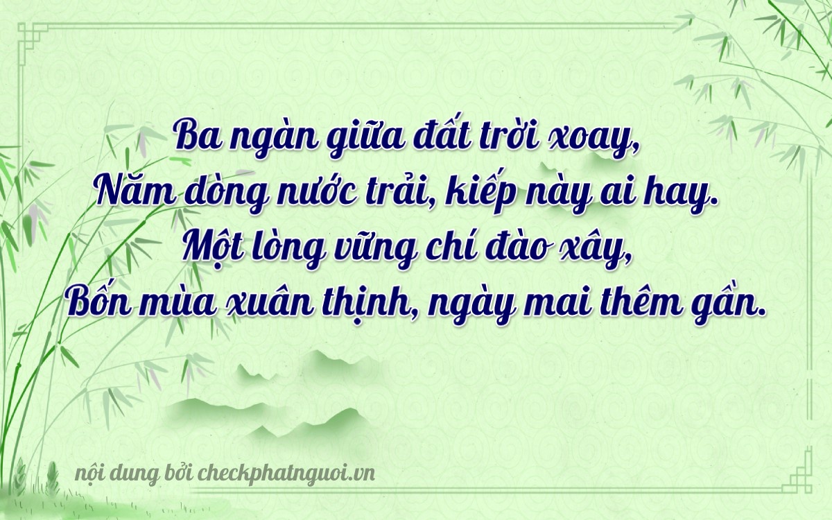 Bài thơ ý nghĩa cho <b>biển số 27B2-35134</b> tại website checkphatnguoi.vn