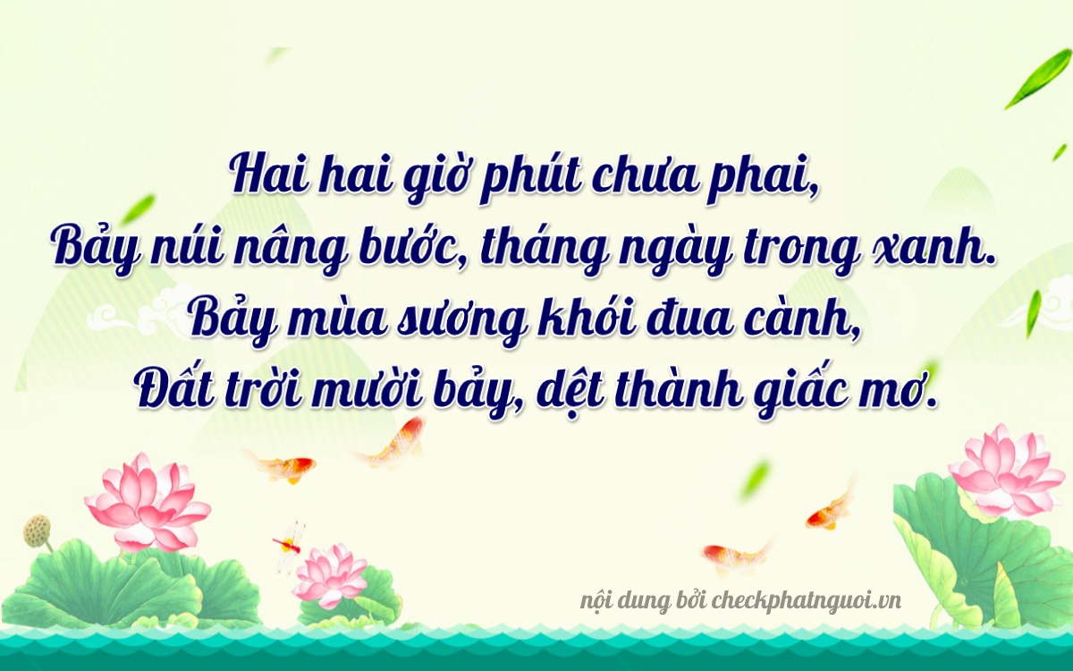 Bài thơ ý nghĩa cho <b>biển số 27H-22717</b> tại website checkphatnguoi.vn
