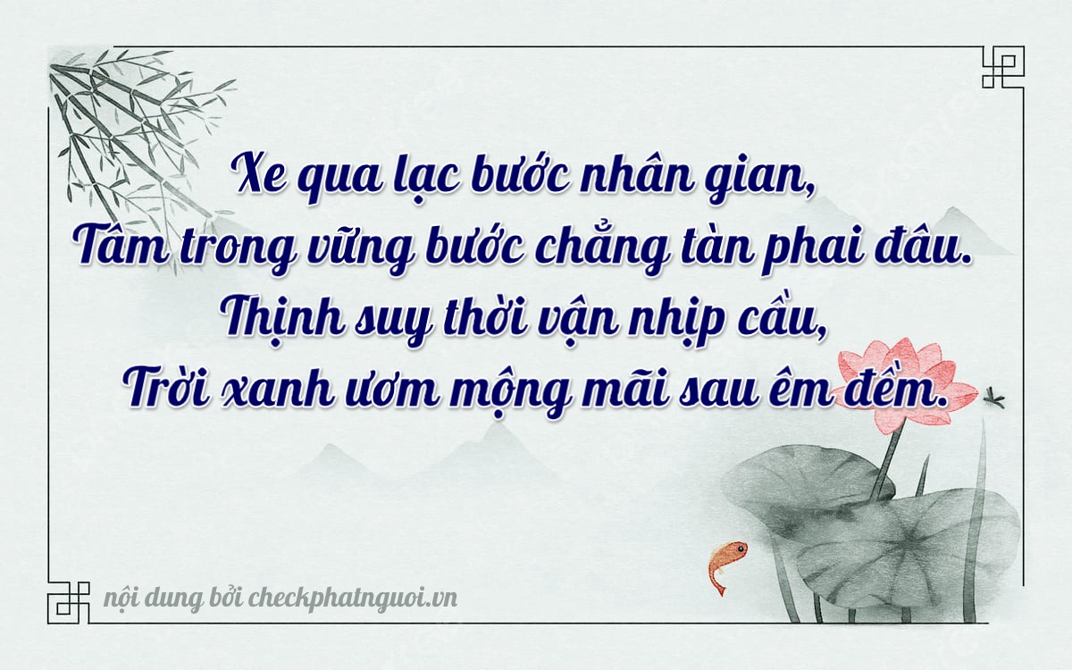 Bài thơ ý nghĩa cho <b>biển số 27H-5188</b> tại website checkphatnguoi.vn