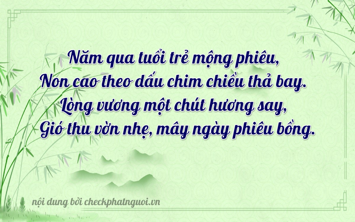 Bài thơ ý nghĩa cho <b>biển số 27Y1-05165</b> tại website checkphatnguoi.vn