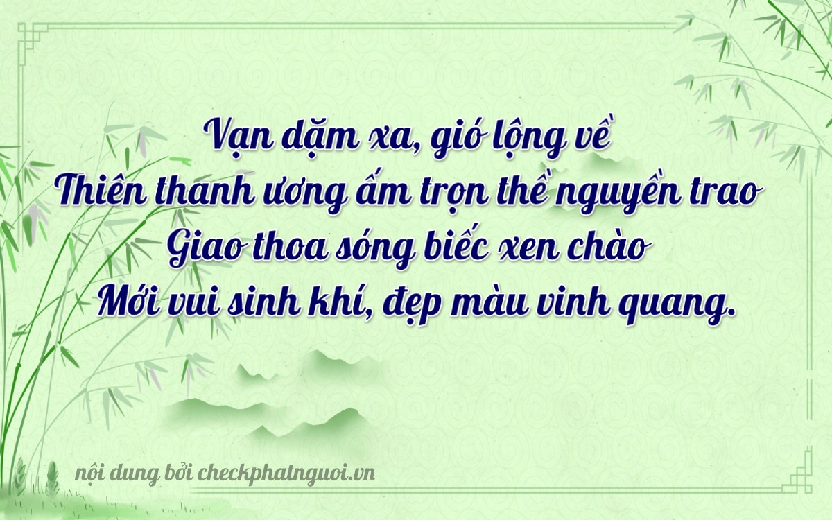 Bài thơ ý nghĩa cho <b>biển số 28356</b> tại website checkphatnguoi.vn