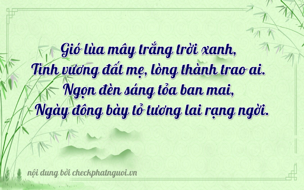 Bài thơ ý nghĩa cho <b>biển số 28A-09427</b> tại website checkphatnguoi.vn