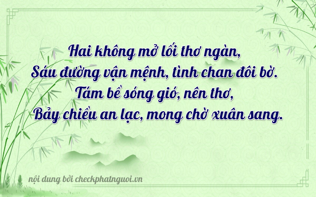 Bài thơ ý nghĩa cho <b>biển số 28E1-02687</b> tại website checkphatnguoi.vn