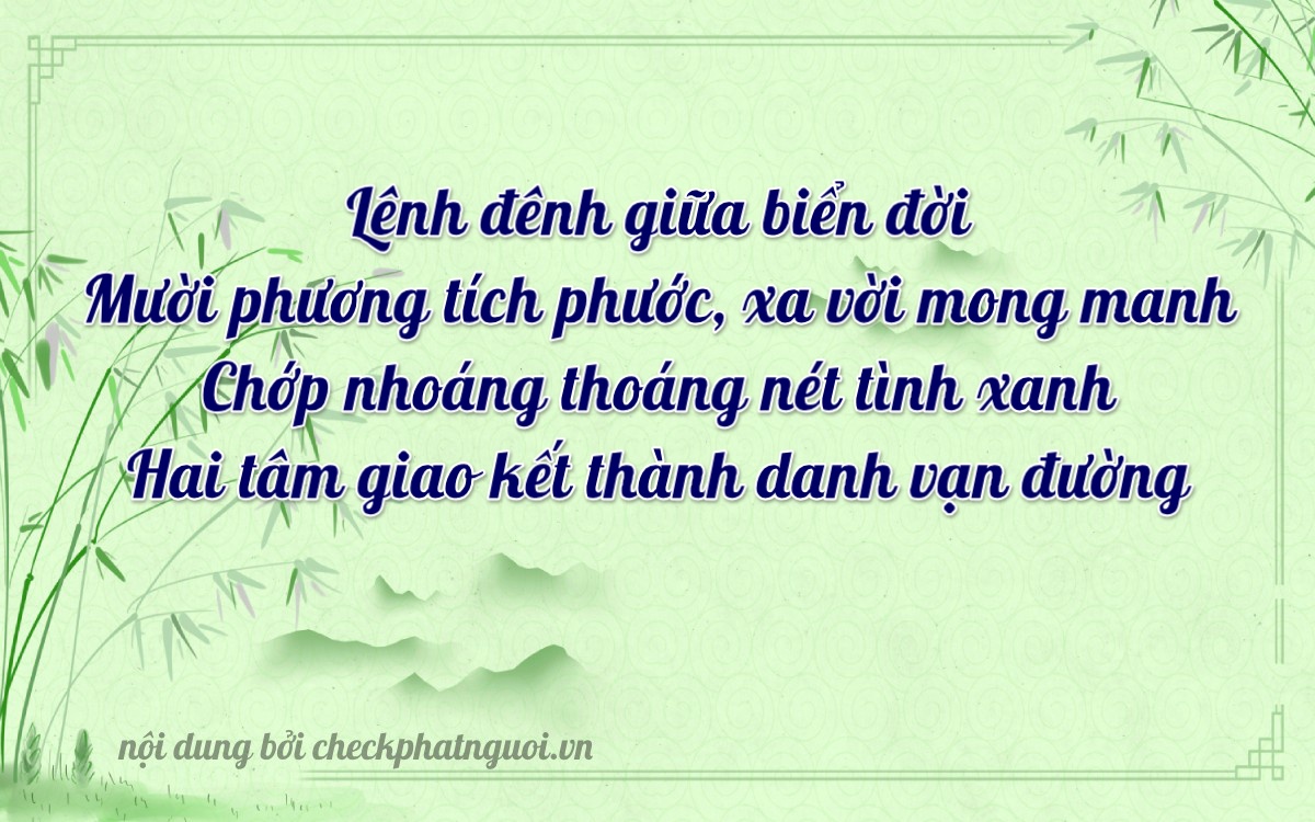 Bài thơ ý nghĩa cho <b>biển số 28FL-01920</b> tại website checkphatnguoi.vn