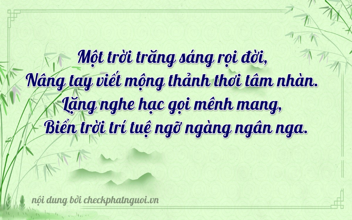 Bài thơ ý nghĩa cho <b>biển số 2937-1106</b> tại website checkphatnguoi.vn