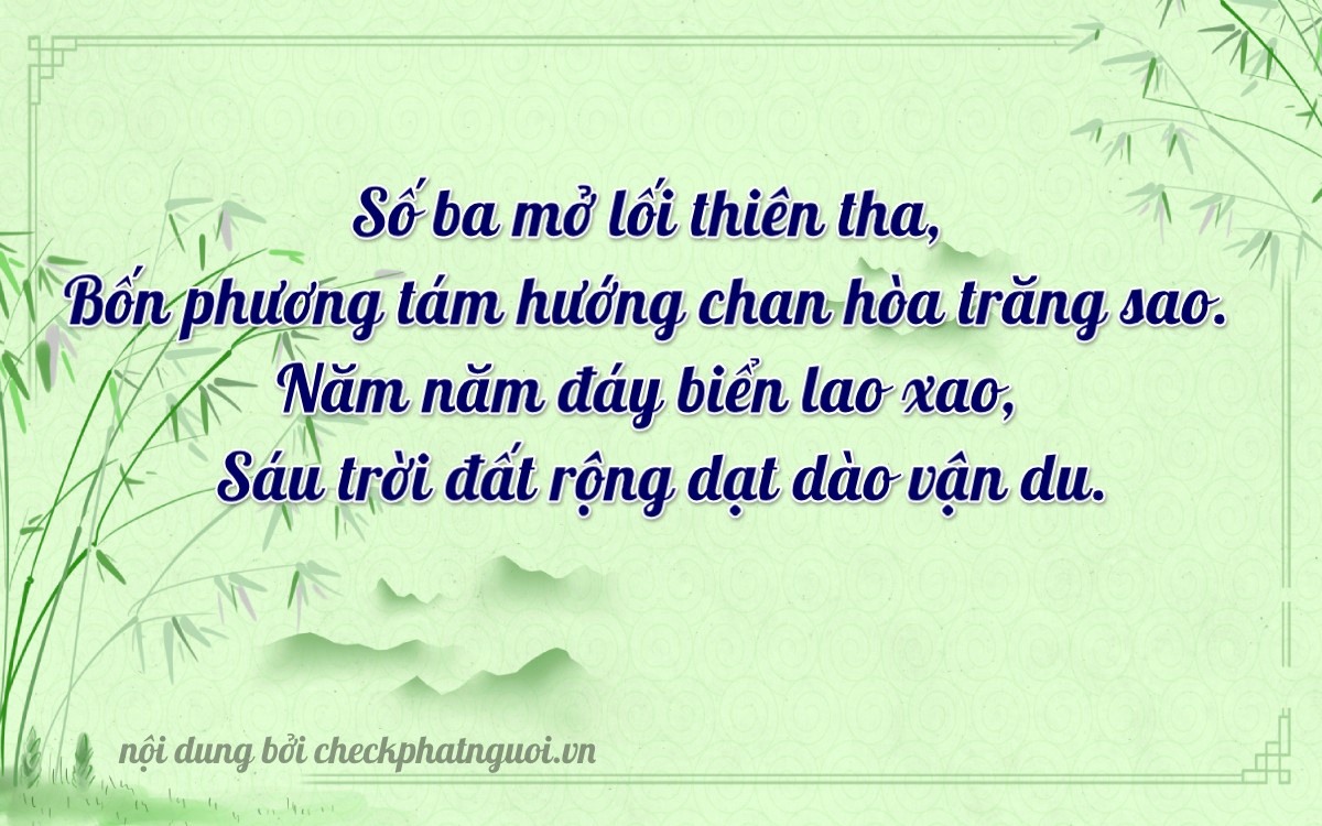 Bài thơ ý nghĩa cho <b>biển số 29A-3456</b> tại website checkphatnguoi.vn