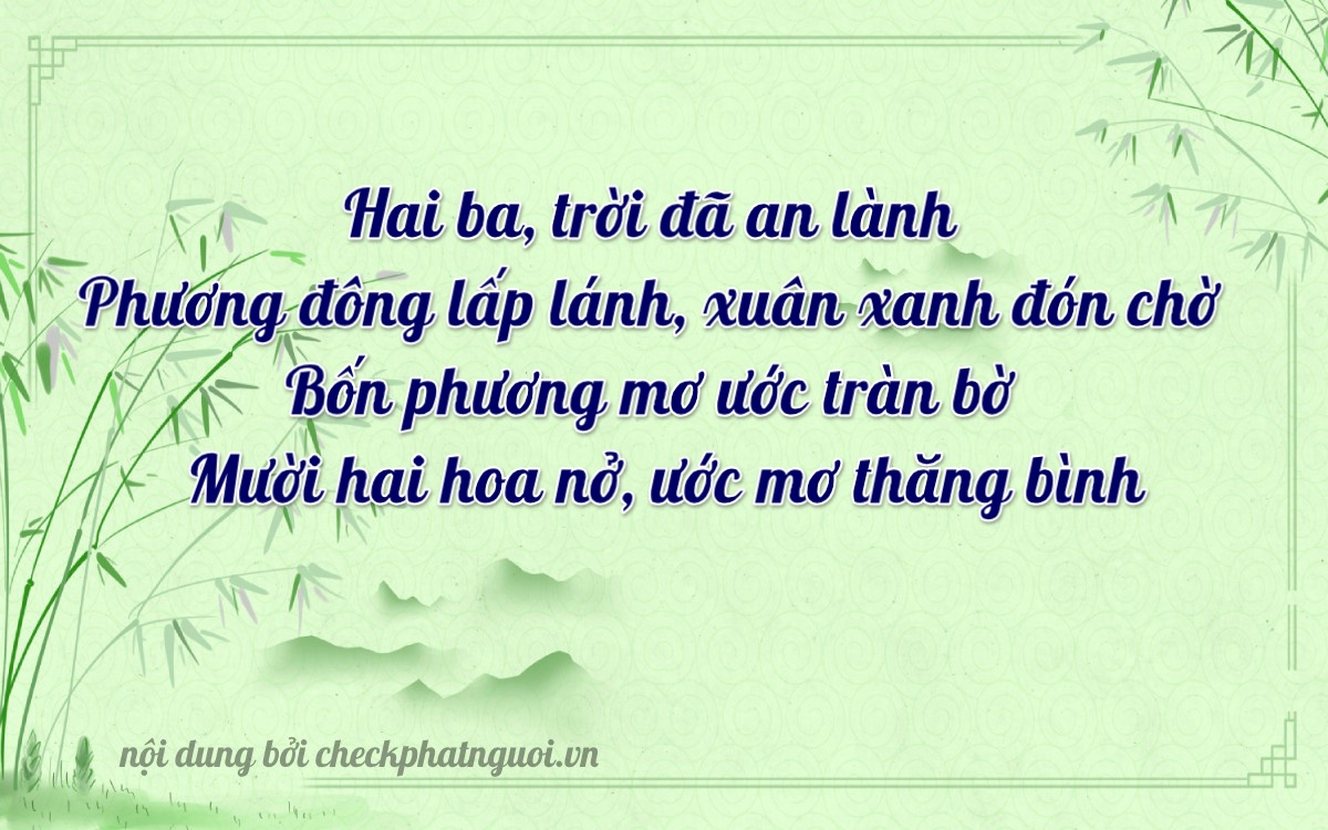 Bài thơ ý nghĩa cho <b>biển số 29AA-23412</b> tại website checkphatnguoi.vn