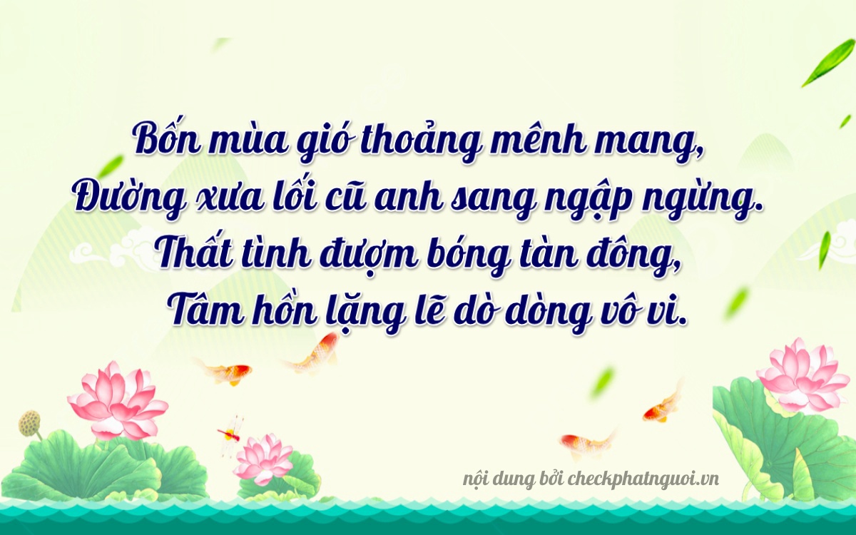 Bài thơ ý nghĩa cho <b>biển số 29AC-04278</b> tại website checkphatnguoi.vn