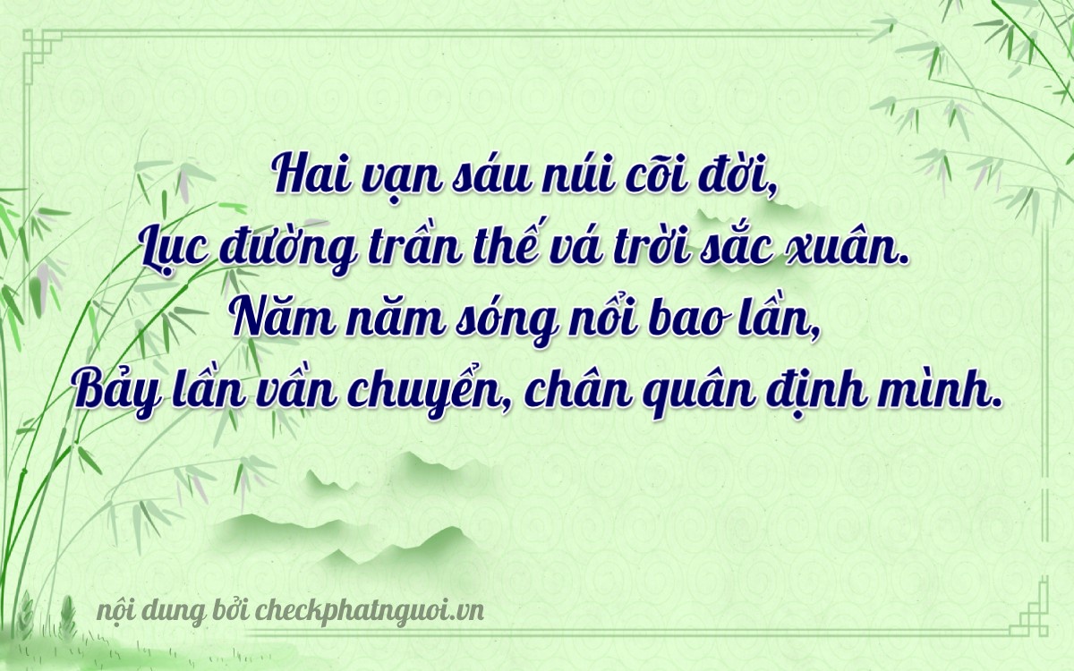 Bài thơ ý nghĩa cho <b>biển số 29AC-26666</b> tại website checkphatnguoi.vn