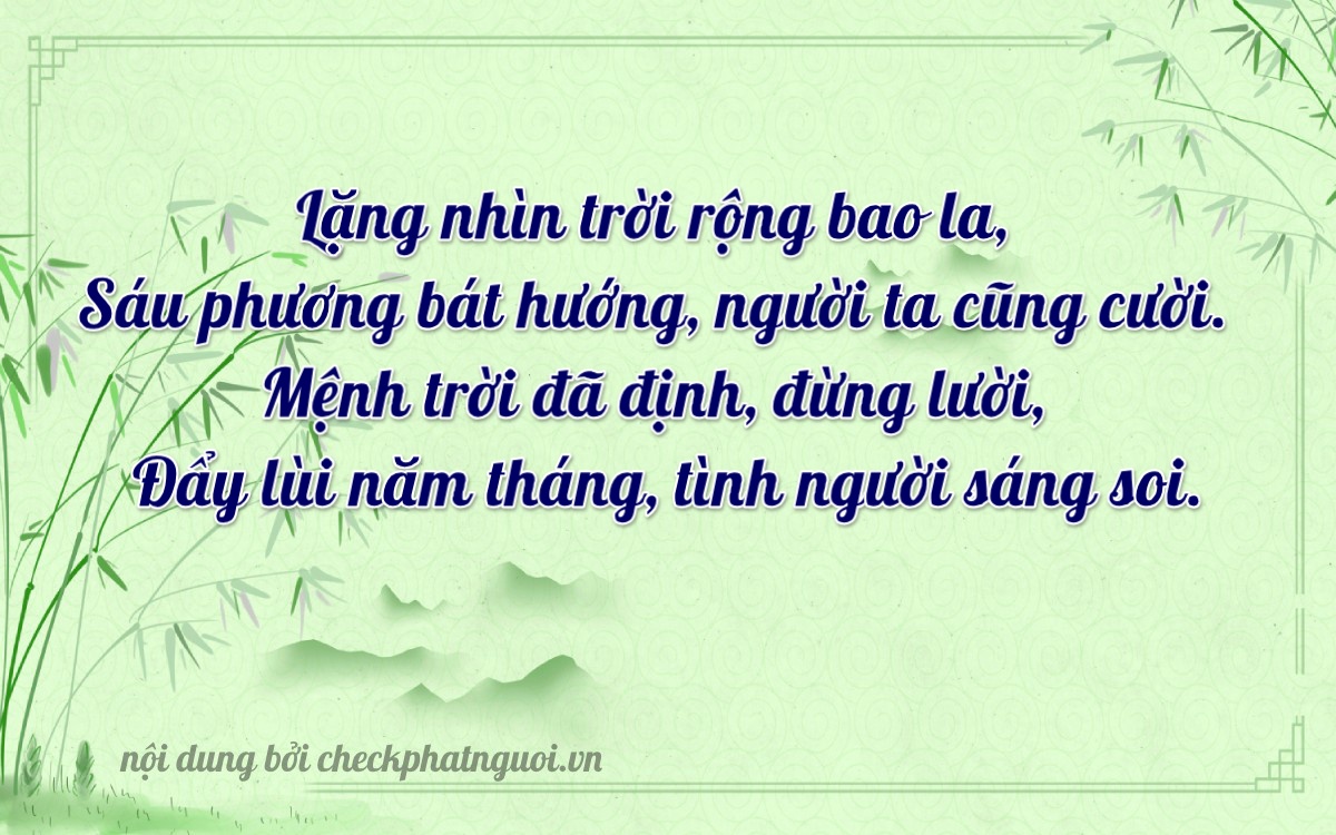 Bài thơ ý nghĩa cho <b>biển số 29AD-56187</b> tại website checkphatnguoi.vn