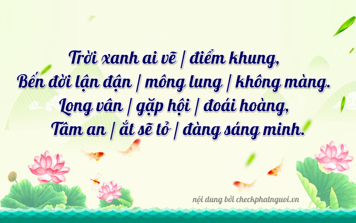 Bài thơ ý nghĩa cho <b>biển số 29AE-01265</b> tại website checkphatnguoi.vn