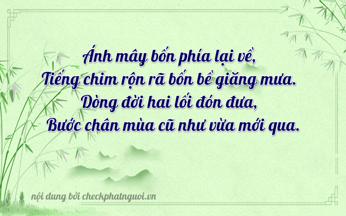 Bài thơ ý nghĩa cho <b>biển số 29AF-04289</b> tại website checkphatnguoi.vn