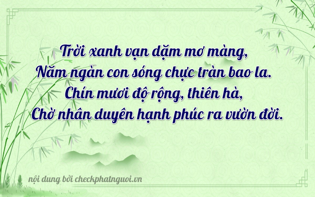 Bài thơ ý nghĩa cho <b>biển số 29AK-10599</b> tại website checkphatnguoi.vn