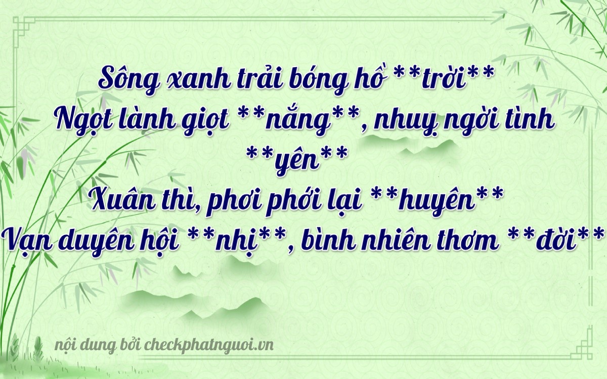 Bài thơ ý nghĩa cho <b>biển số 29AL-06139</b> tại website checkphatnguoi.vn