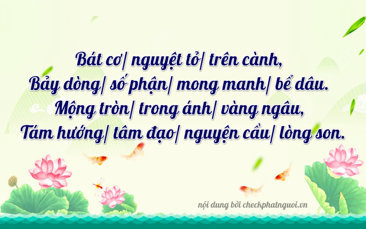 Bài thơ ý nghĩa cho <b>biển số 29AL-07758</b> tại website checkphatnguoi.vn