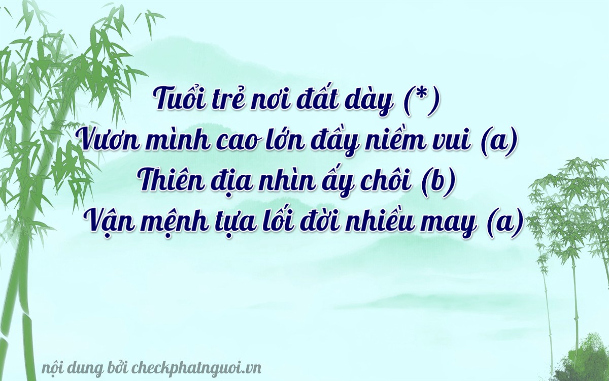 Bài thơ ý nghĩa cho <b>biển số 29AT-08532</b> tại website checkphatnguoi.vn