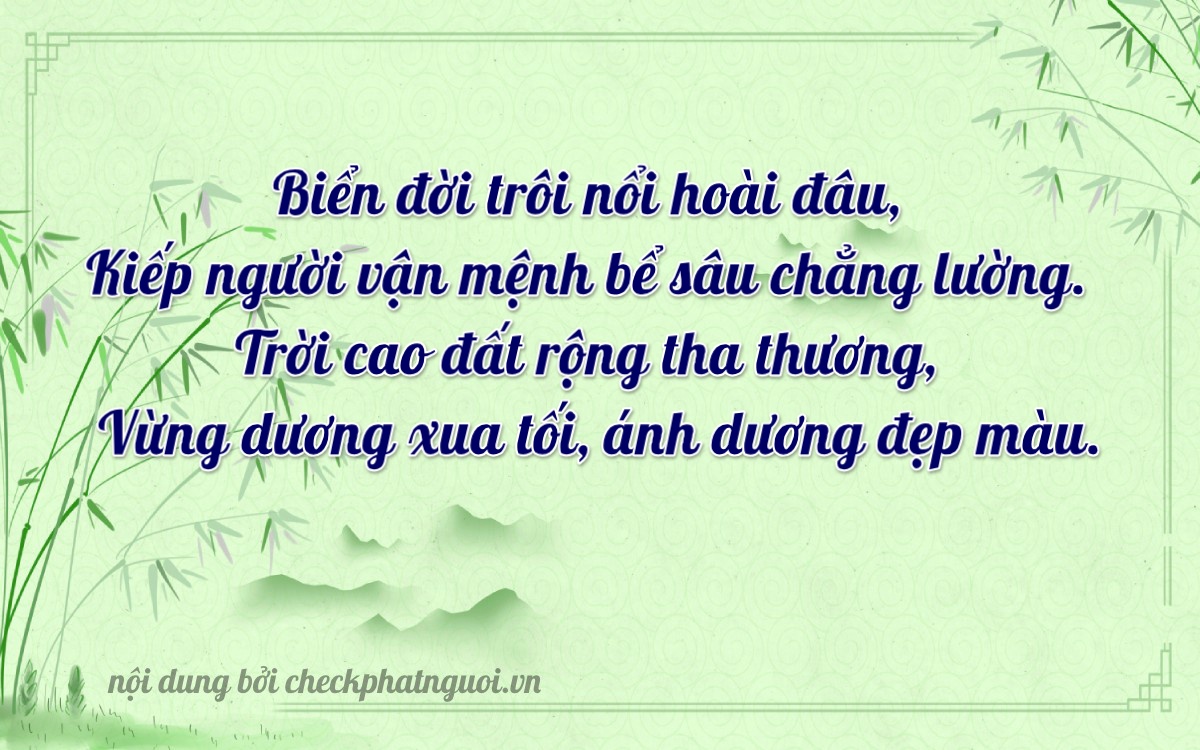 Bài thơ ý nghĩa cho <b>biển số 29AU-01181</b> tại website checkphatnguoi.vn