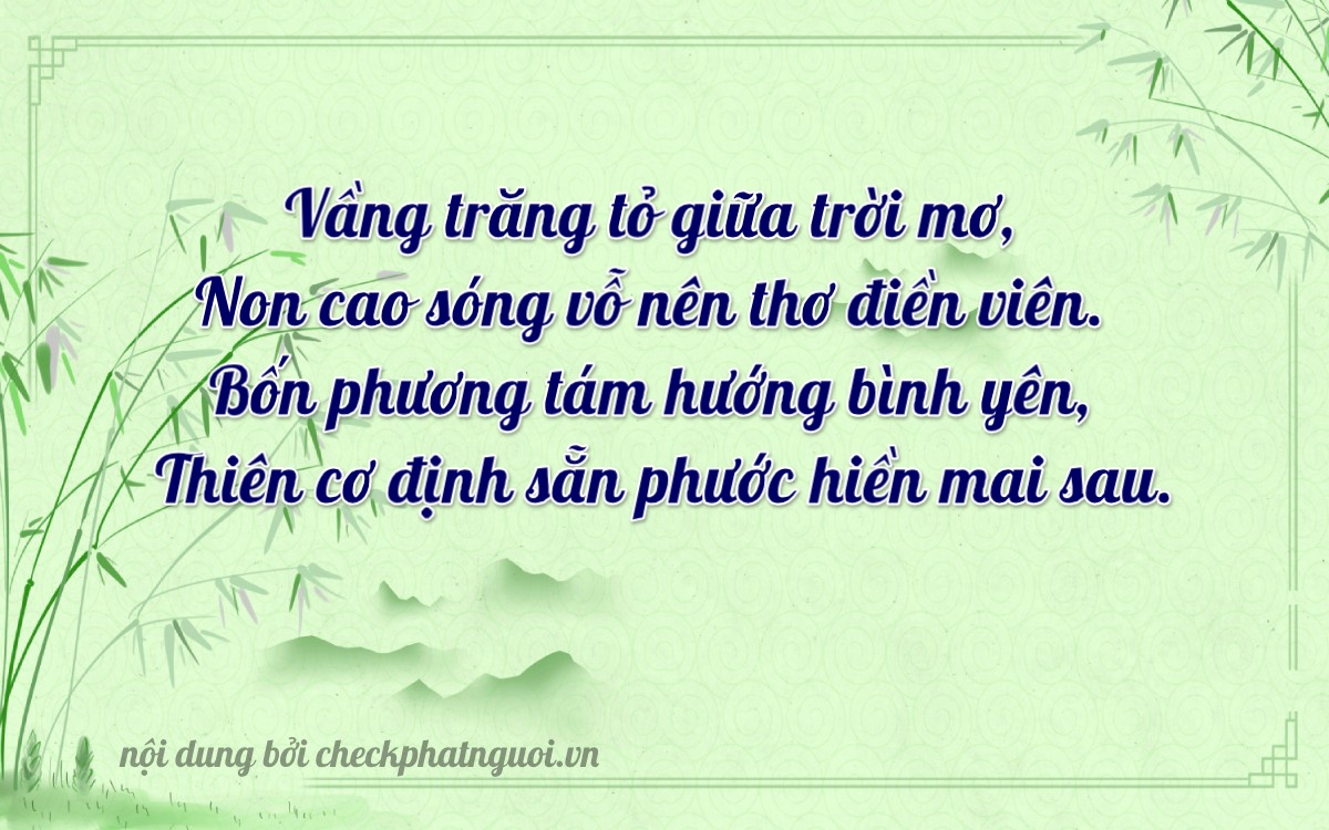 Bài thơ ý nghĩa cho <b>biển số 29B1-40901</b> tại website checkphatnguoi.vn