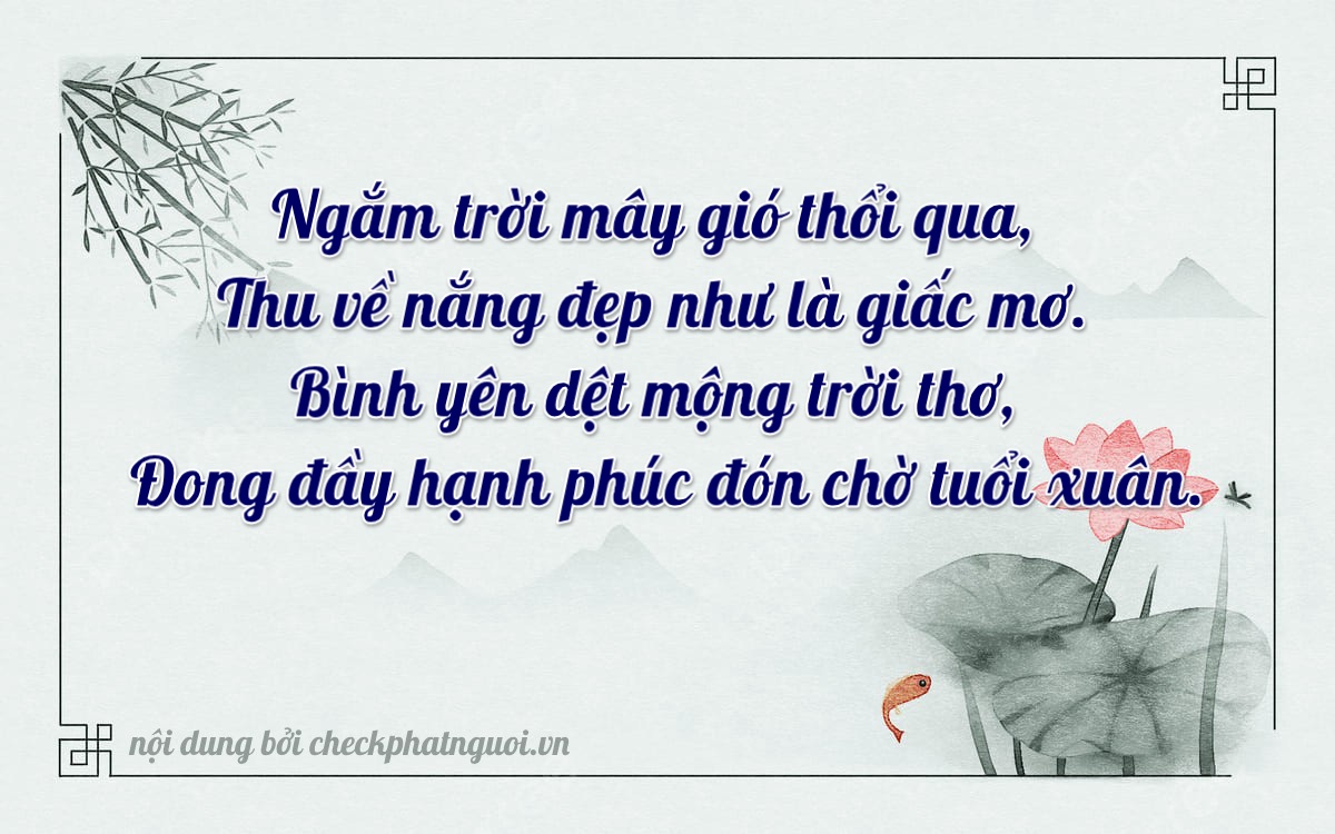 Bài thơ ý nghĩa cho <b>biển số 29B-18201</b> tại website checkphatnguoi.vn