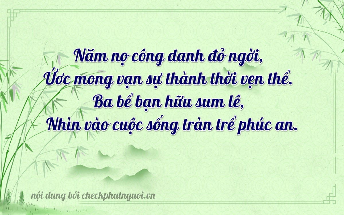 Bài thơ ý nghĩa cho <b>biển số 29B2-05533</b> tại website checkphatnguoi.vn