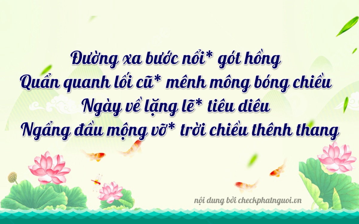 Bài thơ ý nghĩa cho <b>biển số 29B-62986</b> tại website checkphatnguoi.vn