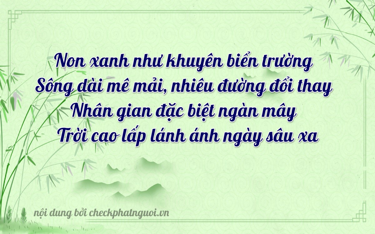 Bài thơ ý nghĩa cho <b>biển số 29BB-05161</b> tại website checkphatnguoi.vn