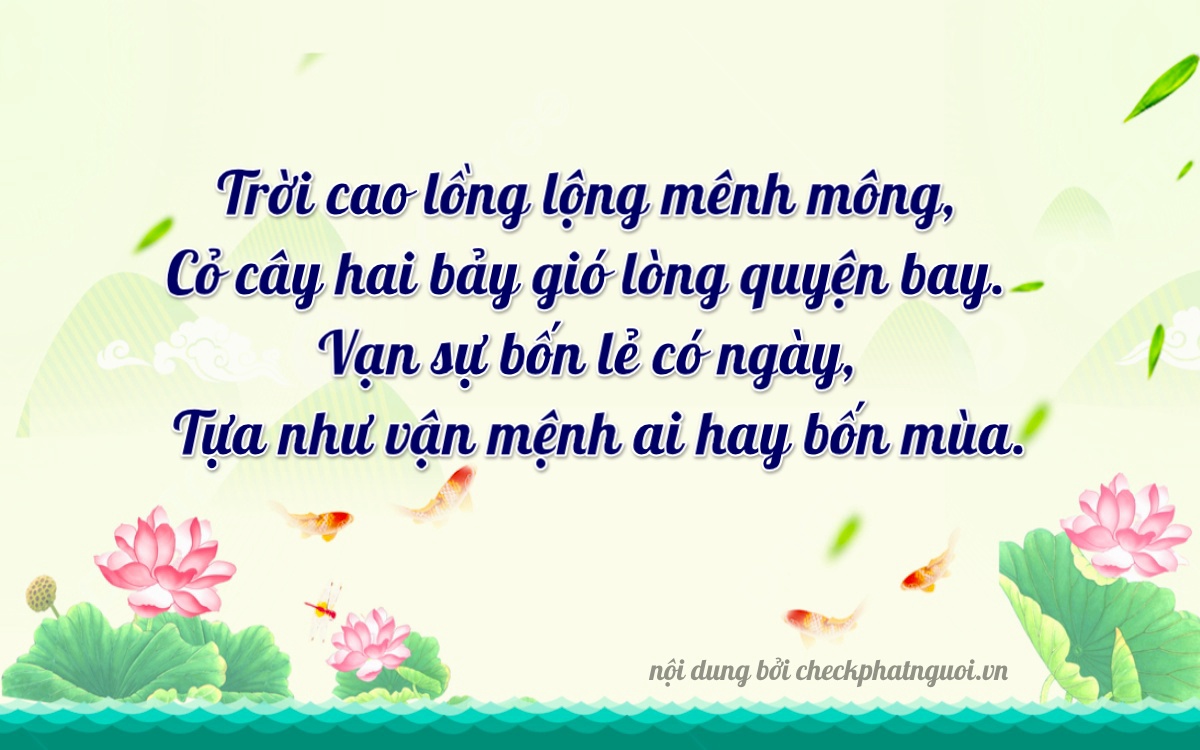 Bài thơ ý nghĩa cho <b>biển số 29BC-06247</b> tại website checkphatnguoi.vn