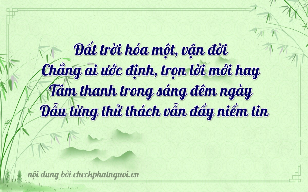 Bài thơ ý nghĩa cho <b>biển số 29BC-11481</b> tại website checkphatnguoi.vn