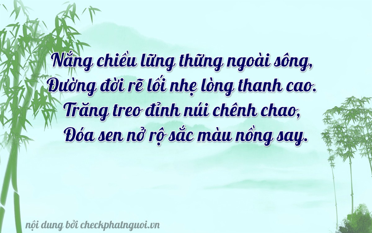 Bài thơ ý nghĩa cho <b>biển số 29BE-12317</b> tại website checkphatnguoi.vn