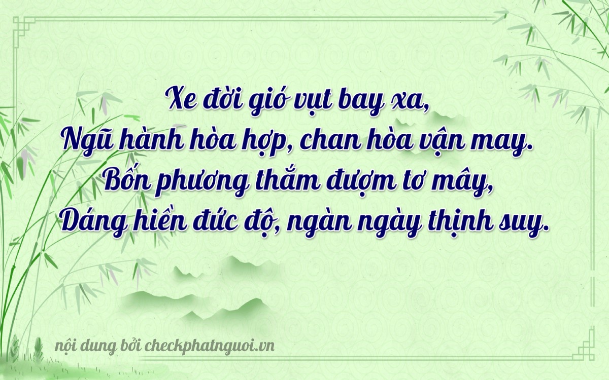 Bài thơ ý nghĩa cho <b>biển số 29BE-13405</b> tại website checkphatnguoi.vn
