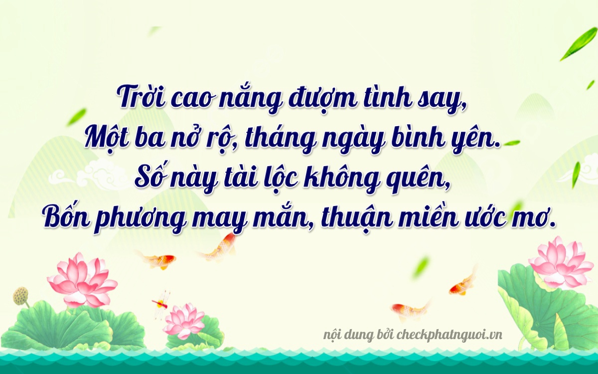 Bài thơ ý nghĩa cho <b>biển số 29BE-13456</b> tại website checkphatnguoi.vn