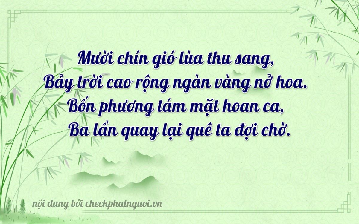 Bài thơ ý nghĩa cho <b>biển số 29BH-19734</b> tại website checkphatnguoi.vn