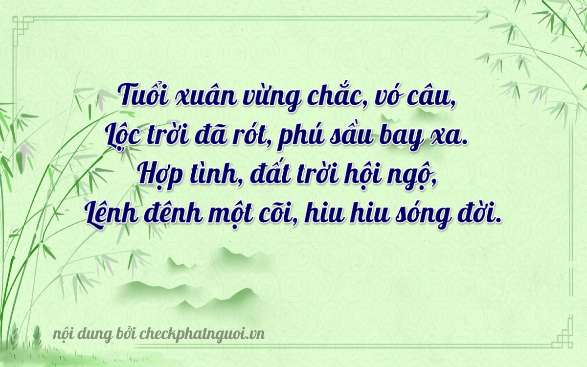 Bài thơ ý nghĩa cho <b>biển số 29C1-66518</b> tại website checkphatnguoi.vn