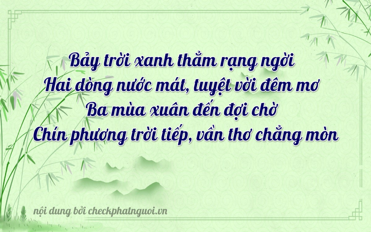 Bài thơ ý nghĩa cho <b>biển số 29C1-72393</b> tại website checkphatnguoi.vn