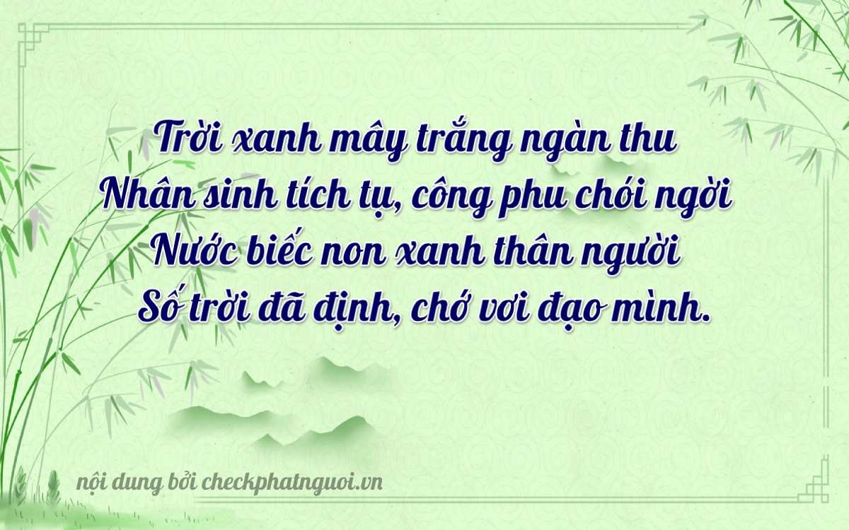 Bài thơ ý nghĩa cho <b>biển số 29C-63542</b> tại website checkphatnguoi.vn
