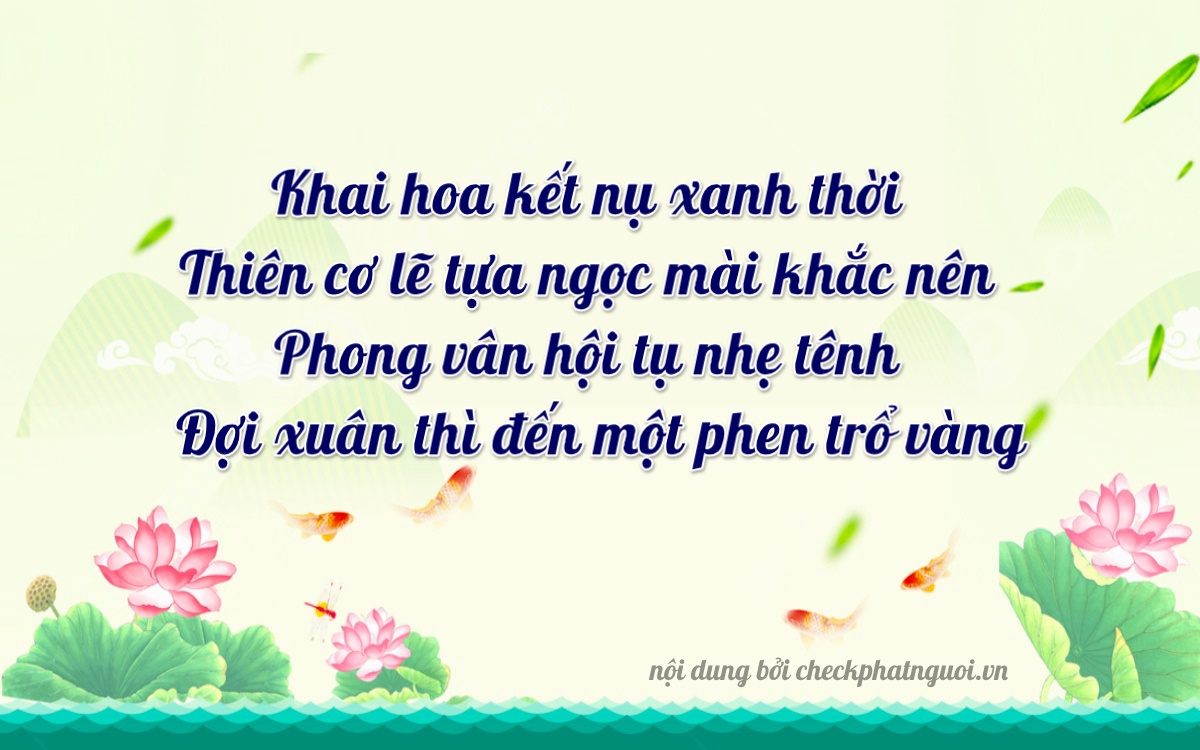 Bài thơ ý nghĩa cho <b>biển số 29D1-85951</b> tại website checkphatnguoi.vn