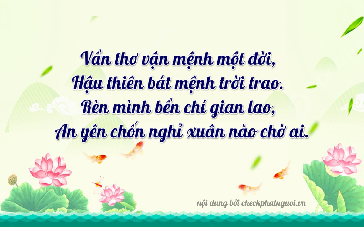 Bài thơ ý nghĩa cho <b>biển số 29E-02173</b> tại website checkphatnguoi.vn