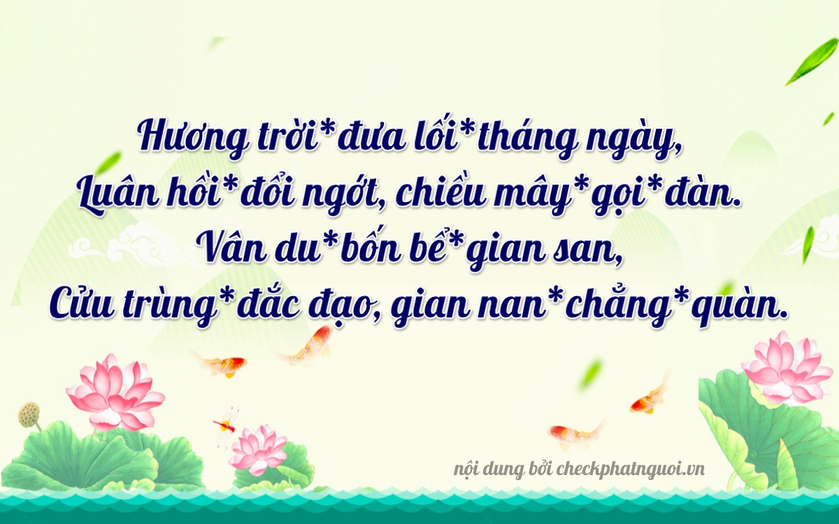 Bài thơ ý nghĩa cho <b>biển số 29E1-60999</b> tại website checkphatnguoi.vn