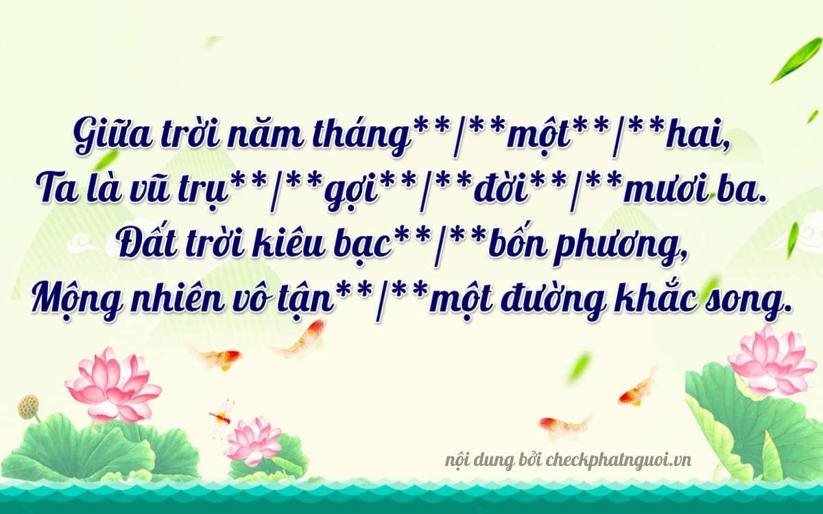 Bài thơ ý nghĩa cho <b>biển số 29E2-12949</b> tại website checkphatnguoi.vn