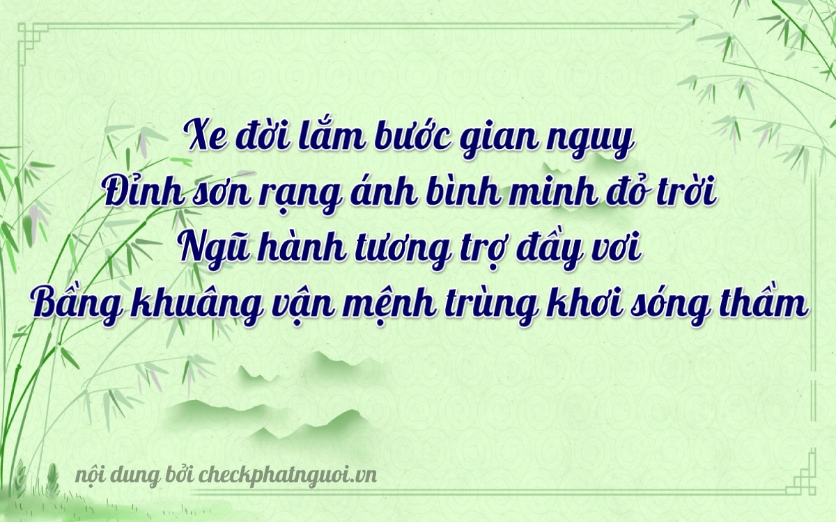 Bài thơ ý nghĩa cho <b>biển số 29E-25723</b> tại website checkphatnguoi.vn