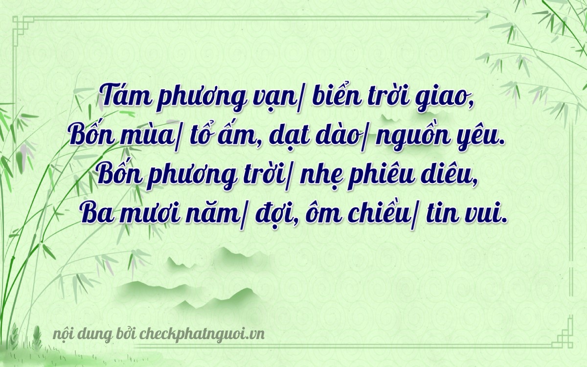 Bài thơ ý nghĩa cho <b>biển số 29E2-88433</b> tại website checkphatnguoi.vn