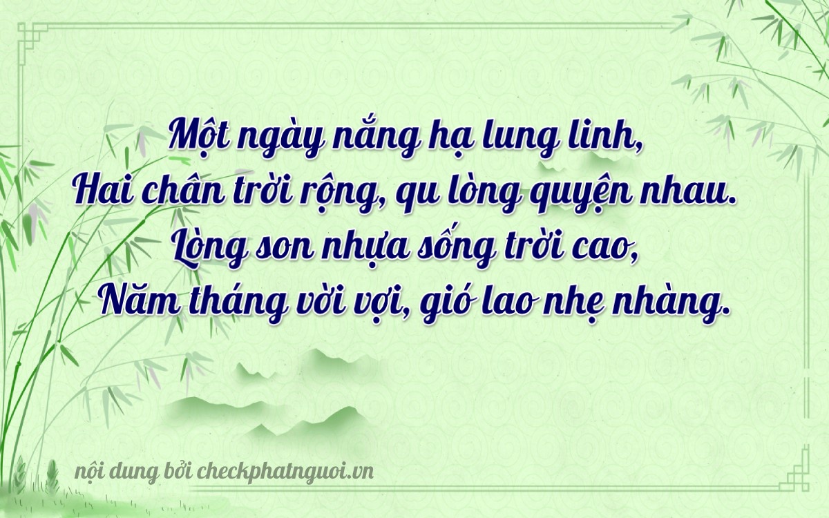 Bài thơ ý nghĩa cho <b>biển số 29H-26152</b> tại website checkphatnguoi.vn