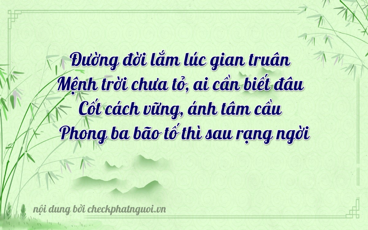 Bài thơ ý nghĩa cho <b>biển số 29H-43971</b> tại website checkphatnguoi.vn