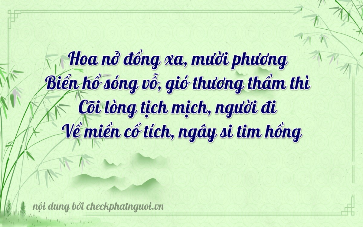 Bài thơ ý nghĩa cho <b>biển số 29H-97085</b> tại website checkphatnguoi.vn