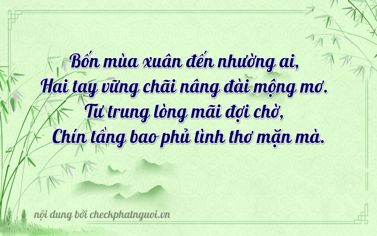 Bài thơ ý nghĩa cho <b>biển số 29K1-42419</b> tại website checkphatnguoi.vn