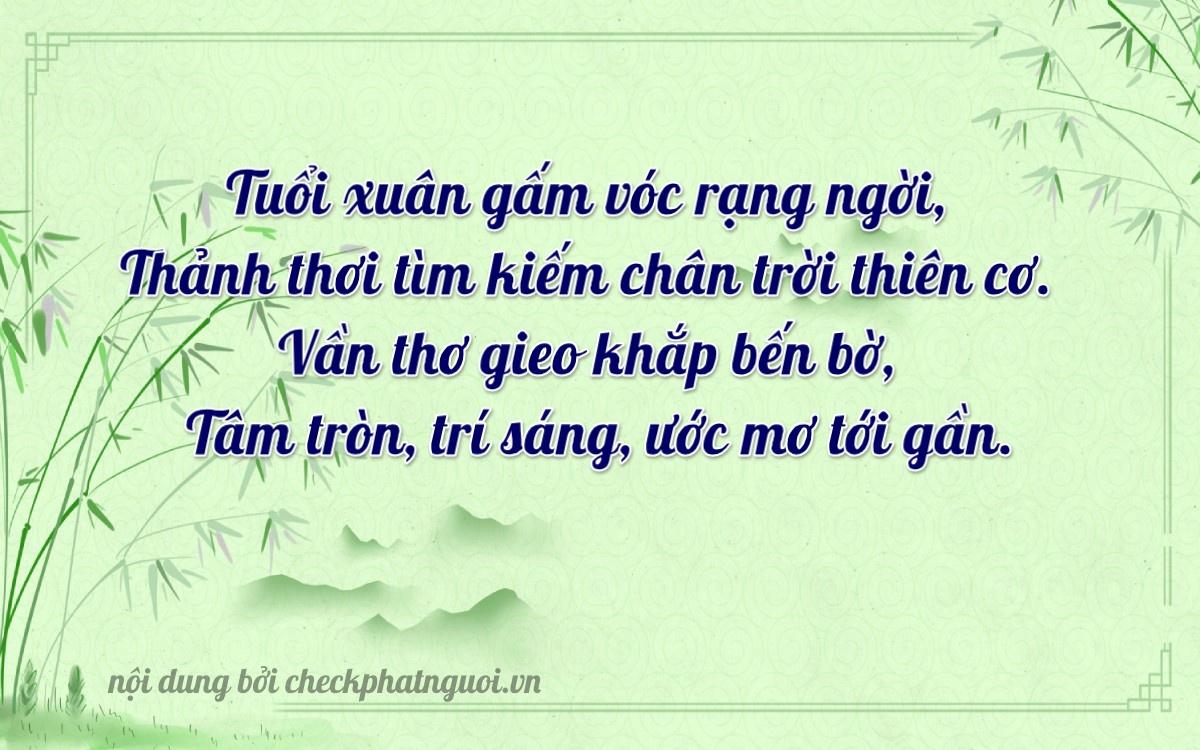 Bài thơ ý nghĩa cho <b>biển số 29K-19374</b> tại website checkphatnguoi.vn